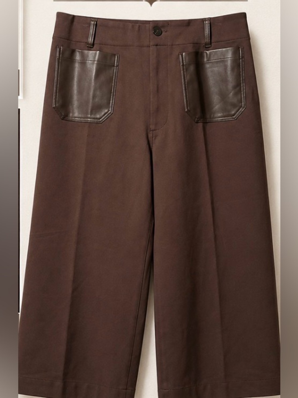 Maeve The Colette Chocolate Brown Wide-Leg Cropped Pants – Size 34